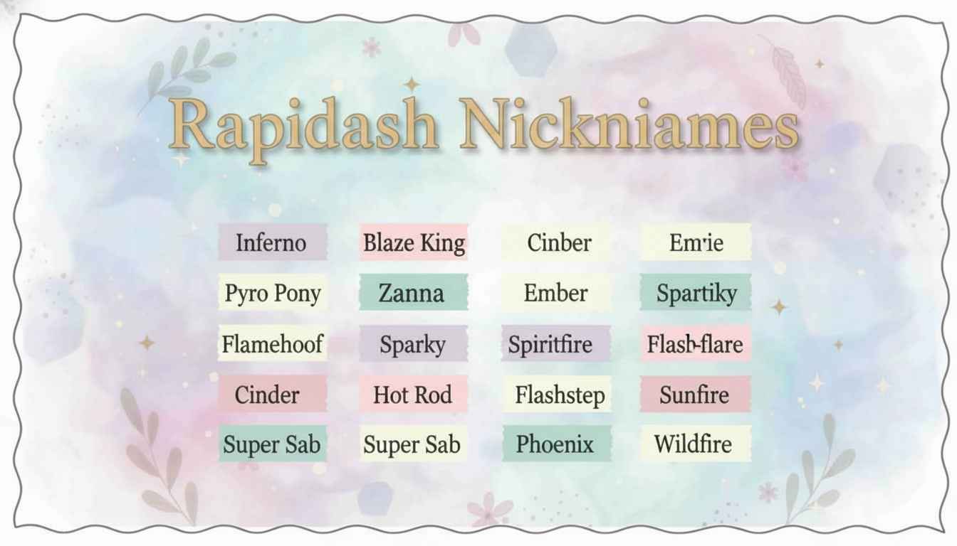 Rapidash Nicknames